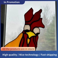 Funny Window Corner Decor - Peeping Rooster, Funny Rooster Stained Bird Window Corner Decor, Rooster