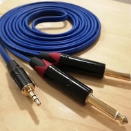Kabel Jack Audio Tasker Mini Stereo 3.5 To Akai Mono 6.5 Cabang 2 to