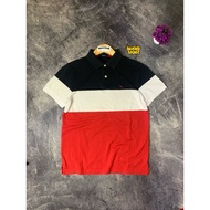 HAZZYS 3-TONE SHORT-SLEEVED POLO SHIRT
