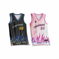 OVERRATED BASKETBALL JERSEY COOL BASKETBALL JERSEY/ BASKETBALL JERSEY/ AESTETIK OVERRATED/ FREE NAME