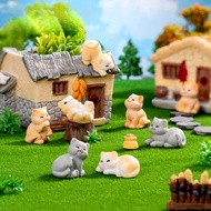 Cute Calico Cat Miniature Desktop & Car Decor | Cartoon Kitty Figurine | Desk Ornament Accessory