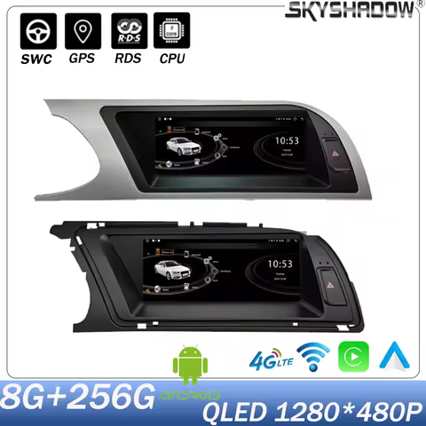 CarPlay Android 14 System Car Screen Multimedia Player For Audi A4 A4L S4 A5 2009-2016 GPS Navigatio