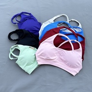 Dfyne High-Elastic Matt Nylon Seamless Underwear Oblique Strap Yoga Bra Sports Fitness Bra