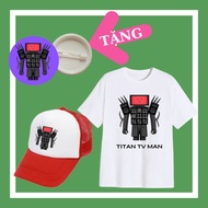 Skibidi Toilet TV Man boys' t-shirts in all colors, sizes from 10kg to 90kg, baseball cap included, 