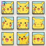 Hamlet ❤(20x20cm) Cute DIY Pikachu Paint By Number / With Wooden Frame / Special Gift for Kids / Paint by numbers / Zippered Game /Digital Wood Frame Painting / Hand Painting