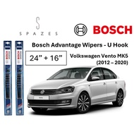 Wiper Volkswagen Vento Wiper 24"+16" Bosch Advantage U Hook Front Wiper Volkswagen Vento MK5 BA2416