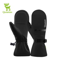 Qunature Ski Gloves Warm Windproof Waterproof Touchscreen Fingertips Non-slip Skiing Winter Sports