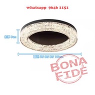 圓形銅框樹脂天花吸頂燈(LED) [AP569-51] 厚約8cm 立體天然水晶紋理 晶瑩剔透 Round Bronze Frame Crystal Ceiling Light 三色光