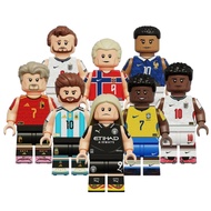 Football Action Figures Lionel Messi Erling Haaland Harry Kane Kylian Mbappe Jude Bellingham Buildin