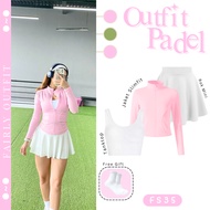 Lula Outfit Padel Women (Tanktop + Jacket + Skirt) Trendy Sports Suit - FS36