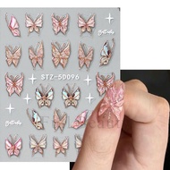 (STZ-5D096)5D butterfly nail Sticker Decoration Pieceg Hand nail Sticker nail accessories nailbox - 
