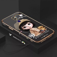 Beret Case for Oppo F1S Oppo F11 Oppo F11pro Oppo F9 F9 PRO Oppo k3 Oppo F7 Oppo F5 luxury Character pattern silicone straight edge mobile phone case