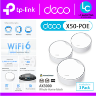 TP-LINK DECO X50-POE AX3000 Whole Home Mesh Wifi Wi-Fi 6 System (1/2/3 Pack) with PoE 2402Mbps + 574