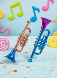 Mainan Anak Alat Musik Terompet Tiup Plastik / Trompet Ulang Tahun Dan Tahun baru