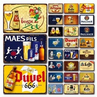 Pc Belgian Beer Leffe Duvel Blond Affligem Art Metal Sign Home Pub Bar Man Cave Decor Painting Alumi