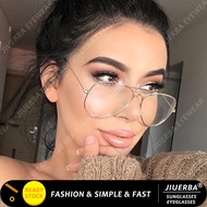 (JIUERBA) Metal Double Beam Aviator Retro Eyeglasses Anti-Radiation Computer Goggles