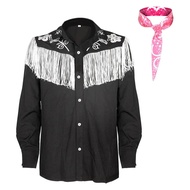🎉Cosplay🎉  【Versatile】 Ken Cosplay Costume Cowboy Costume Coat Shirt Scarf For Men Male Role Playing