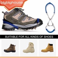 1Pair Outdoor 6 Teeth Crampon Shoe Snow Slip Chain with Ice Silicone Spikes Climbing Sports Gripper 