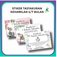 KERES - Print Thanksgiving Label Stickers 4/s 7 Months Pregnancy HIJAB, Thanksgiving 4.7 Months Preg