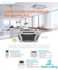 New Daikin 2.0HP (FCC50A) Ceiling Cassette Type Non-Inverter R32 Gas air cond.