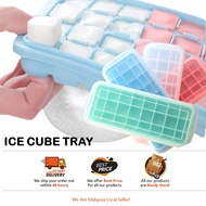 BEKAS ICE CUBE 24 Grid Food Grade Silicone Ice Tray Home With Lid Cube Ice Mold Square Shape ICE CUB