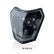 PowerZone รถจักรยานยนต์ LED ไฟหน้าไฟหน้า Supermoto Fairing สําหรับ KTM EXC SXF MX Dirt Bike Enduro L