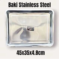 TRAY STAINLESS STEEL SQUARE TRAY/ FN PRODUCT Size 40x30x4.8cm And 45x35x4.8cm 1PCS STAINLESS SQUARE 