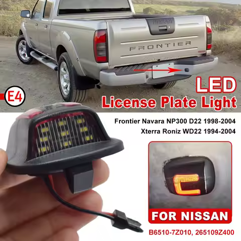 2Pc LED License Number Plate Light For Nissan Xterra（Roniz）WD22 1999-2004 For Frontier Navara NP300 