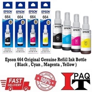 ORIGINAL EPSON T664 664 BLACK CYAN MAGENTA YELLOW Series for Printer L220 / L210 / L360 T664 6641