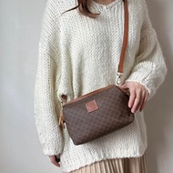 中古正品Celine 蓆琳老花雲朵包 斜背包 腋下包 化妝包 意大利製