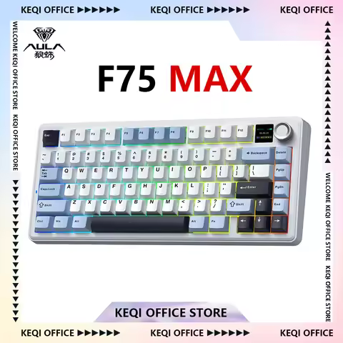 AULA F75 MAX E-sports Mechanical Keyboard 75% Wired/Bluetooth/2.4G TFT Screen Hot-Swap RGB Gaming Ke