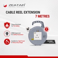 ZEATAR Heavy Duty Cable Reel Power Extension Cord | 7 Metres | SIRIM Approved