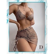 Bikini Beachwear Swimsuit Three Piece Swimsuit LinkedRing Transparent Outerwear Fashion Bikini