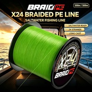 X24 Braided PE Fishing Line High Abrasion Resistant Saltwater Long Cast Anti Fade No Size Swell Tali