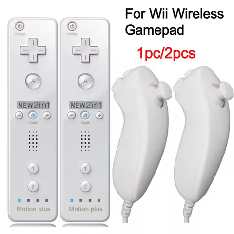 a pair Remote Controller with Nunchuck Controller for Wii Games Control for Wii Console Wireless Gam