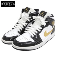 Nike Air Jordan 1 Mid SE 高筒運動鞋，男款，黑白配色，尺寸 27cm，貨號 852542-007，尺寸 9（美國）[二手]（成色極佳）