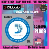 D'Addario Electric Guitar 1st String PL009 Plain Steel PLGS009 daddario (1Pcs)(PLGS009)