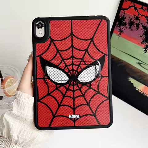For IPad 9 8 7th Generation Air 2 3 4 5 6 10.9 13 Mini 6 Pro 11 A16 Case Cartoon Spider Man Iron Man