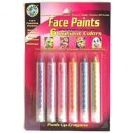 Face Paint Brilliant Face Paint Push-Up Crayons 6/Pkg