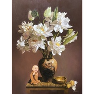 5D DIAMOND PAINTING OF WHITE LOTUS