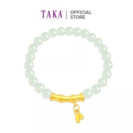 FC1 TAKA Jewellery 999 Pure Gold Bamboo Charm with Beads Bracelet