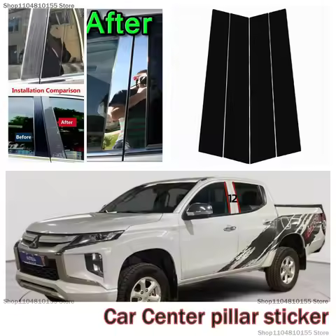 For Mitsubishi Xpander L200 Triton window decorative mirror center pillar sticker in black