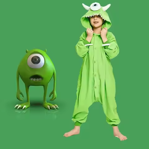 Anime s Monsters University Mike Wazowski Halloween Costume Funny Cute Homewear Monsp