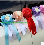 Wedding   PE simulation roses wedding car decoration delicate heart-shaped mirrors the shape of the