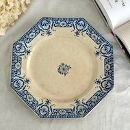 40690-絕美珍藏法國古董Sarreguemines U&C八角盤