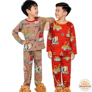 Hanamichi Kids GOPA.PP Long Pyjamas Set | Baju Tidur Budak | Boy Girl Sleepwear | Soft, Light & Comf