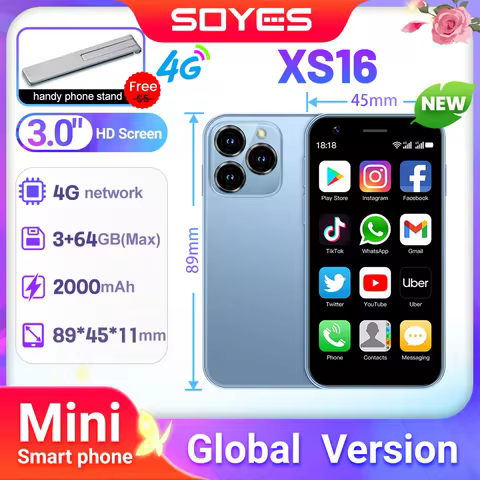 SOYES XS16: 3" Handy Android Smartphone | Android 10, 3+64GB Big Memory | 4G LTE Mini Phone, Dual SI