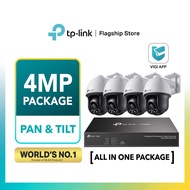 TP-Link 4MP AI CCTV VIGI 4*C540 + NVR1004H-4P - Outdoor Bundle Full-Color Pan Tilt Wired IP Camera w