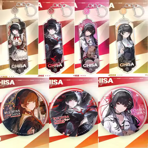 Popular Game Wuthering Waves Peripheral Character CHISA Brooch Badge Transparent Card Keychain Decor