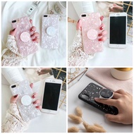 Crystal Case With Pop Socket Oppo A16 A16E A16K A17 A17K A18 A31 A33 A37 A38 A39 A52